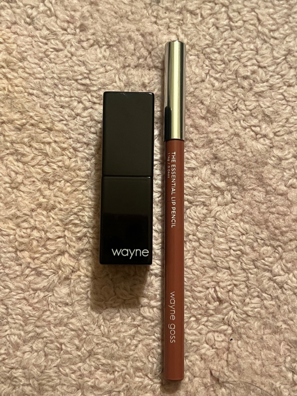 Wayne Goss “The Luxury Cream Lipstick” in Poppy & Essential Lip Pencil in Mauve